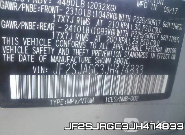 JF2SJAGC3JH474833 фото 10