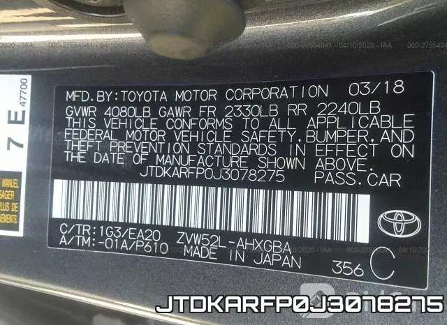 JTDKARFP0J3078275 фото 10