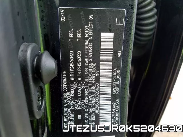 JTEZU5JR0K5204630 фото 2
