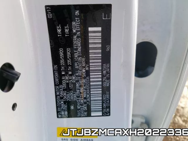JTJBZMCAXH2022336 фото 2