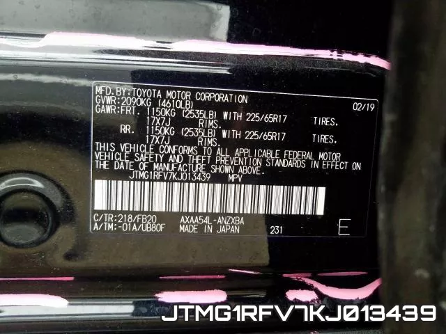 JTMG1RFV7KJ013439 фото 2