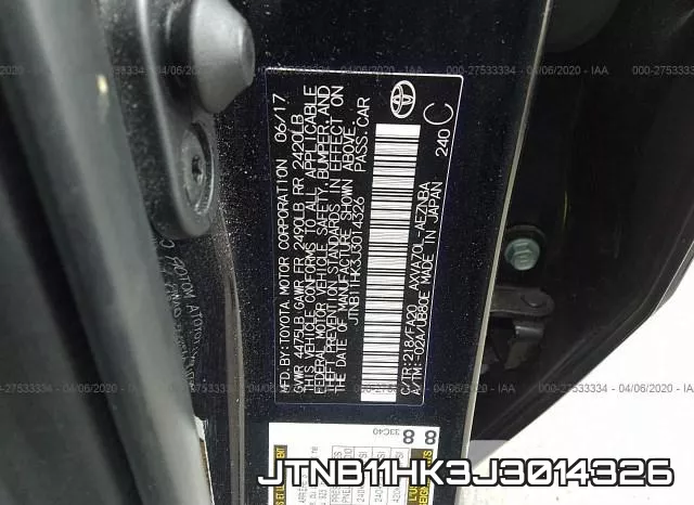 JTNB11HK3J3014326 фото 10