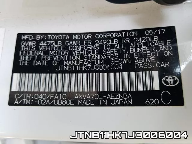 JTNB11HK7J3006004 фото 2