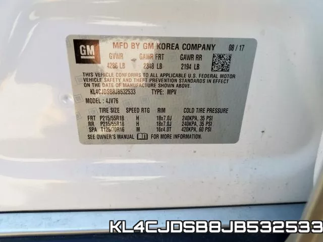 KL4CJDSB8JB532533 фото 2