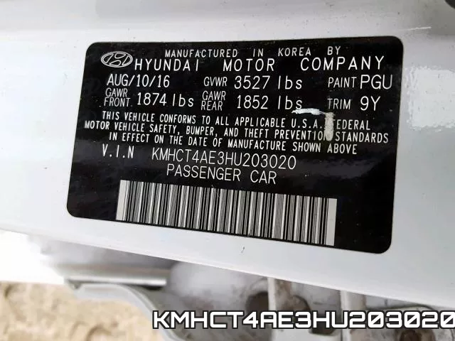 KMHCT4AE3HU203020 фото 2