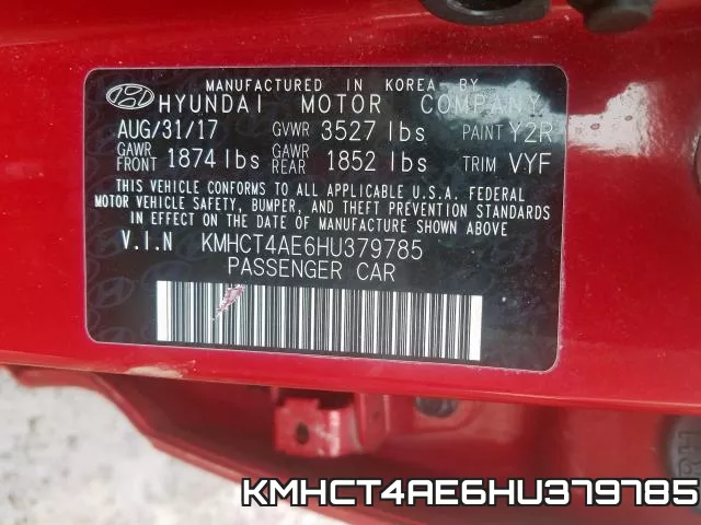 KMHCT4AE6HU379785 фото 2