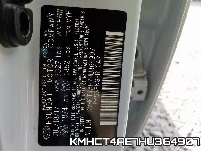 KMHCT4AE7HU364907 фото 2