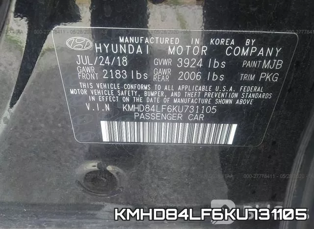 KMHD84LF6KU731105 фото 10
