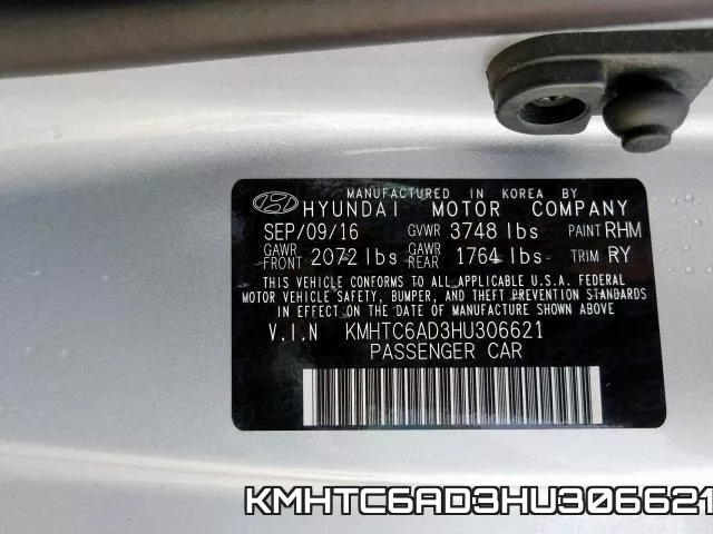 KMHTC6AD3HU306621 фото 2