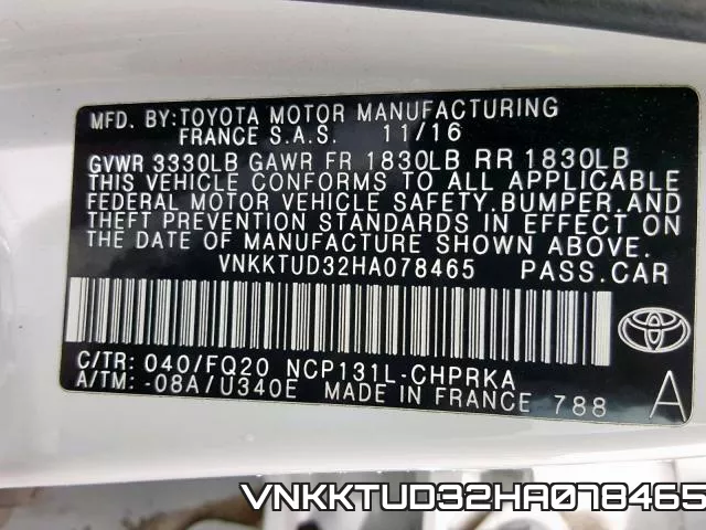 VNKKTUD32HA078465 фото 2