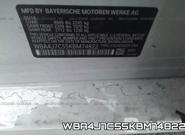 WBA4J7C55KBM74822 фото 10