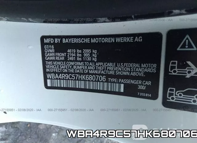 WBA4R9C57HK680706 фото 10