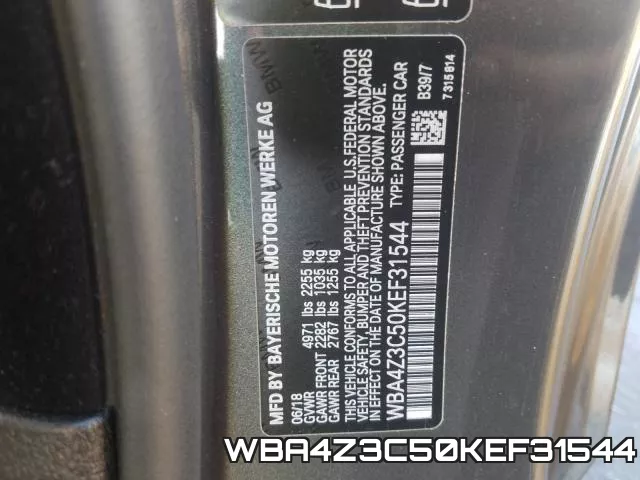 WBA4Z3C50KEF31544 фото 2