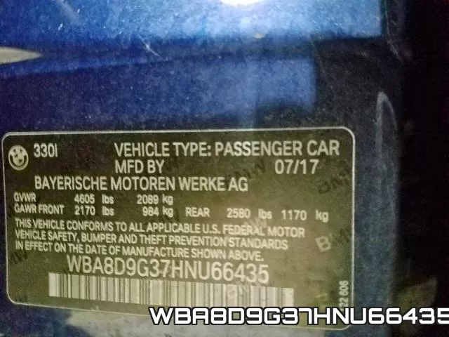 WBA8D9G37HNU66435 фото 2