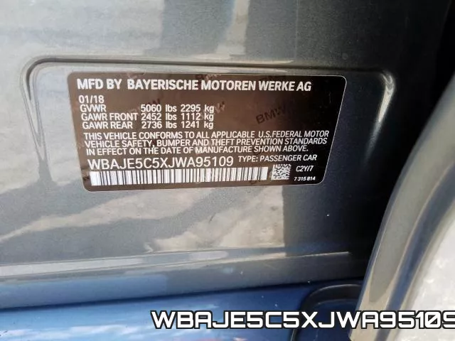 WBAJE5C5XJWA95109 фото 2