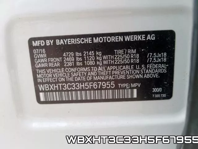 WBXHT3C33H5F67955 фото 2