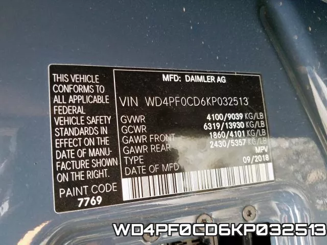 WD4PF0CD6KP032513 фото 2