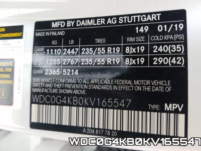 WDC0G4KB0KV165547 фото 2