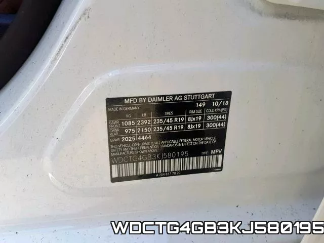 WDCTG4GB3KJ580195 фото 2