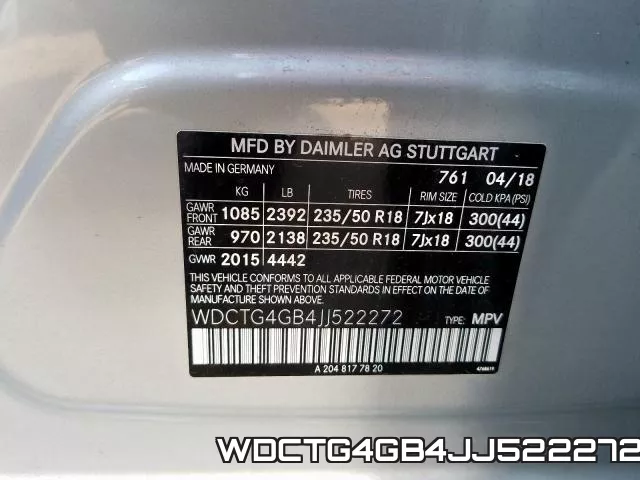 WDCTG4GB4JJ522272 фото 2