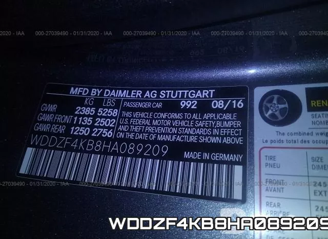 WDDZF4KB8HA089209 фото 10