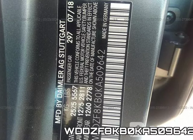 WDDZF8KB0KA509642 фото 10