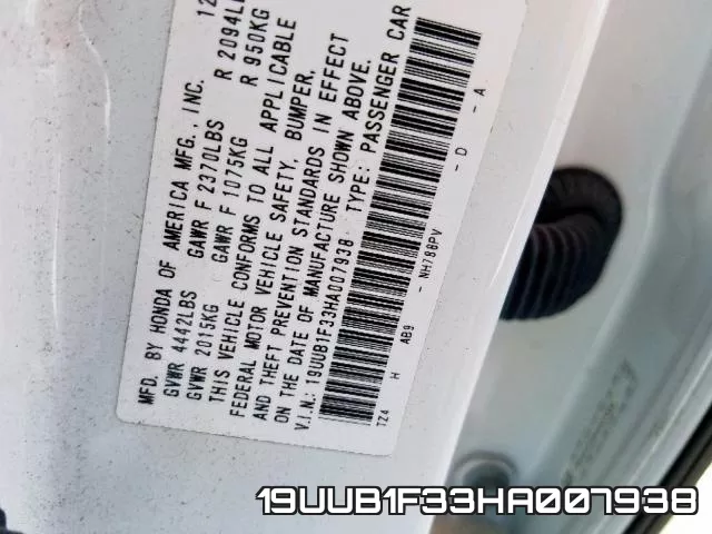 19UUB1F33HA007938 фото 2