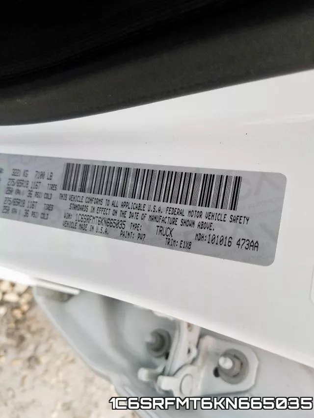 1C6SRFMT6KN665035 фото 2
