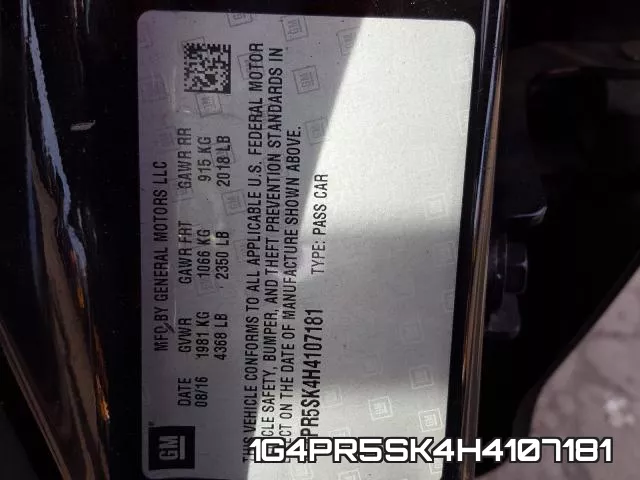 1G4PR5SK4H4107181 фото 2