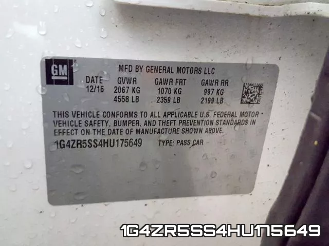 1G4ZR5SS4HU175649 фото 2