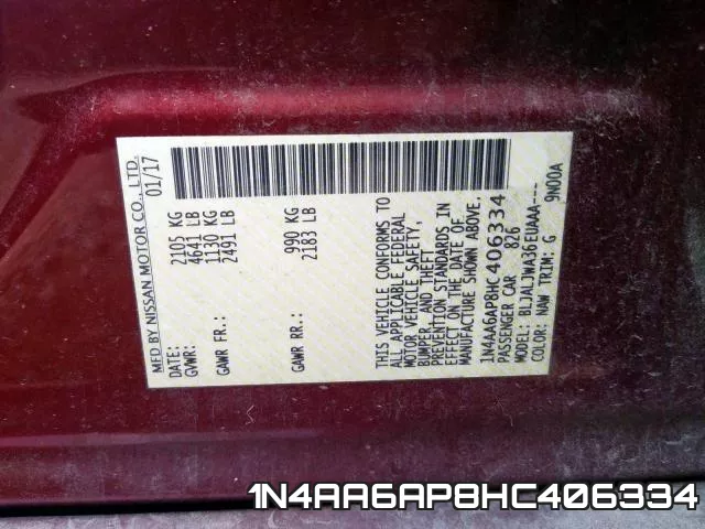 1N4AA6AP8HC406334 фото 2