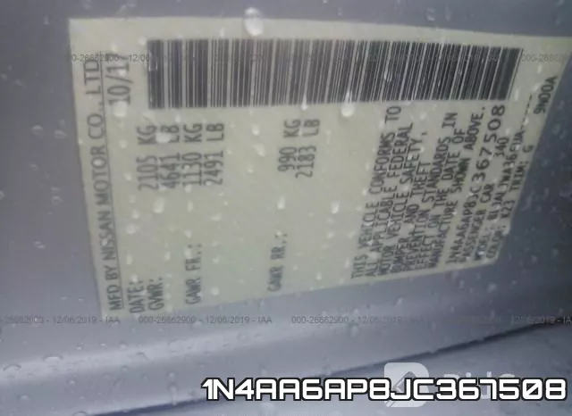 1N4AA6AP8JC367508 фото 10