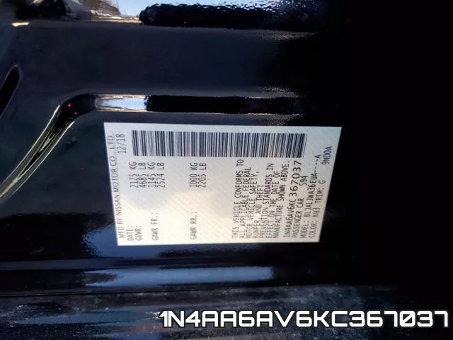 1N4AA6AV6KC367037 фото 2
