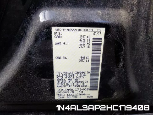 1N4AL3AP2HC179408 фото 2