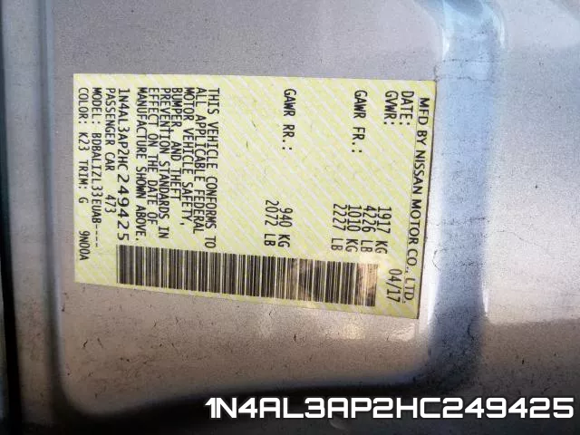 1N4AL3AP2HC249425 фото 2