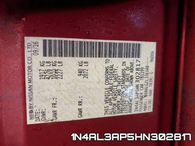 1N4AL3AP5HN302817 фото 2
