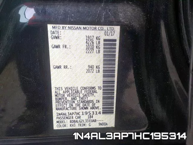1N4AL3AP7HC195314 фото 2