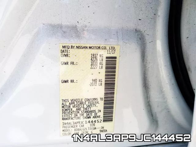1N4AL3AP9JC144452 фото 2