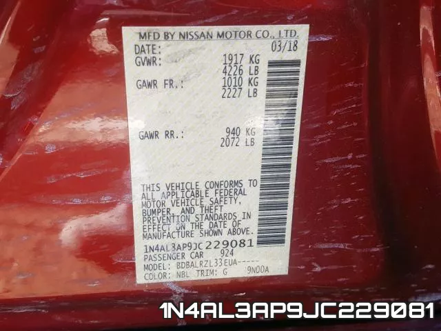 1N4AL3AP9JC229081 фото 2