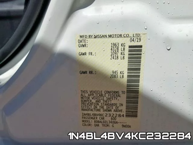 1N4BL4BV4KC232284 фото 2