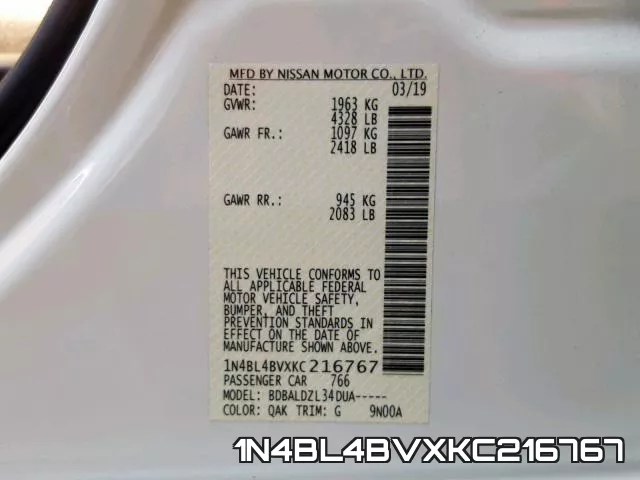 1N4BL4BVXKC216767 фото 2