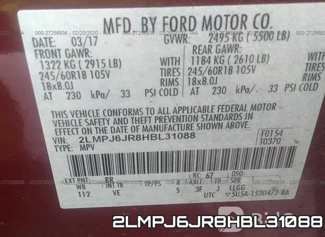 2LMPJ6JR8HBL31088 фото 10