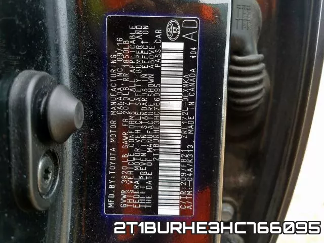 2T1BURHE3HC766095 фото 2