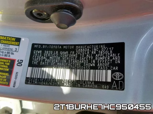 2T1BURHE7HC950455 фото 2