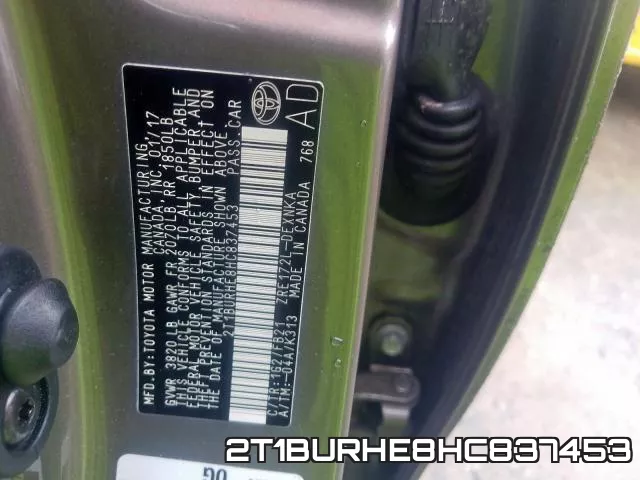 2T1BURHE8HC837453 фото 2