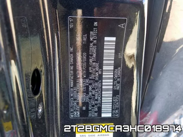 2T2BGMCA3HC018974 фото 2