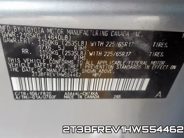 2T3BFREV1HW554462 фото 2