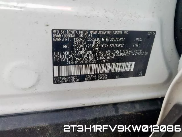 2T3H1RFV9KW012086 фото 2