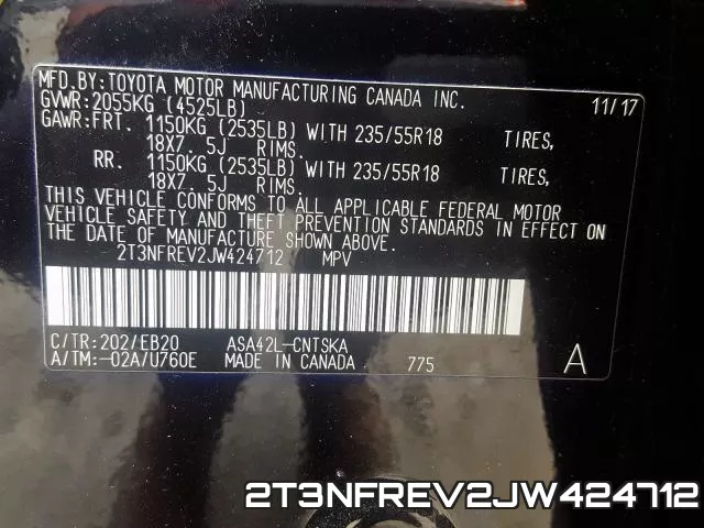 2T3NFREV2JW424712 фото 2