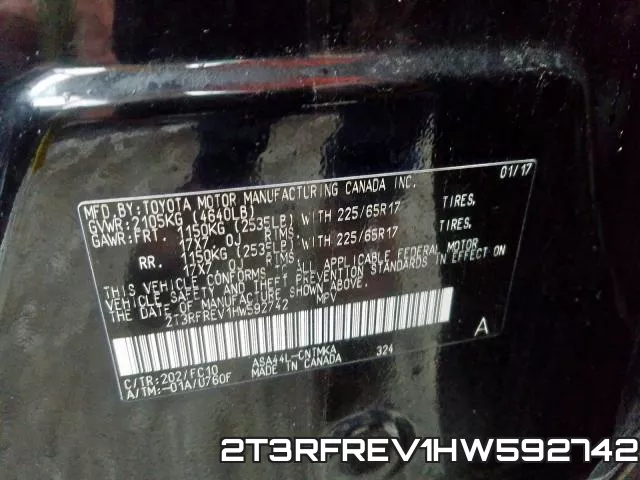 2T3RFREV1HW592742 фото 2